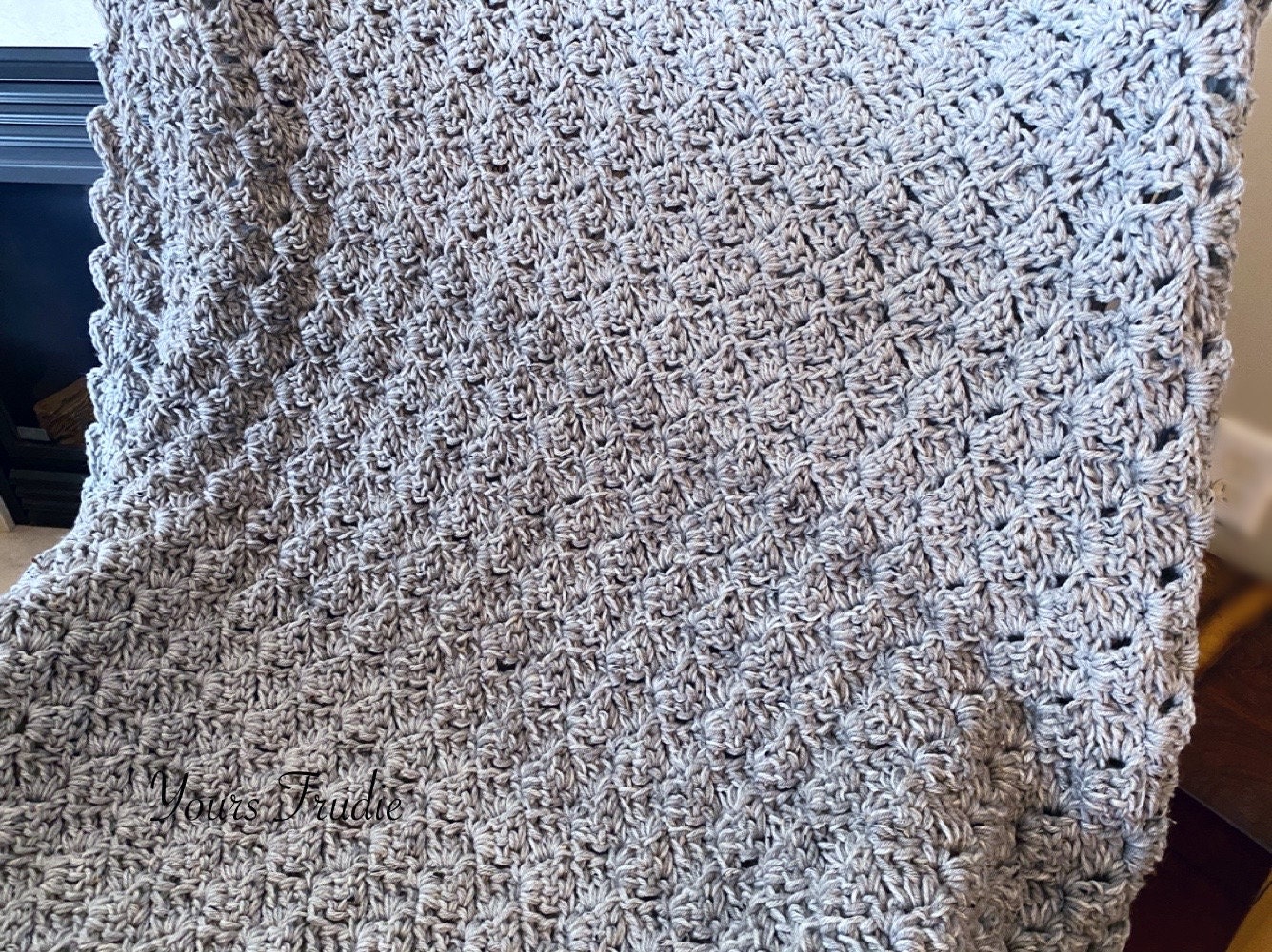 46 x 60 Grey Tweed Stripe Crochet Blanket Chunky Textured Etsy.de