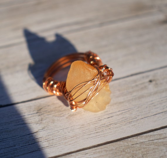 Wire Wrapped Jewelry Handmade Ring, Copper Wire Jewelry, Wire Wrapped Ring, Handmade Copper Ring, Wire Wrap Ring