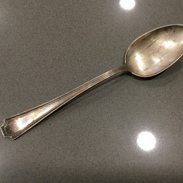 Sterling silver vintage teaspoon by Gurney Bro s circa 1870s sterling serving table teaspoon straight clean lines minimalist ring jewelry