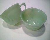 Unmarked Fire King jadeite green coffee tea cups, sets of 2 -can buy up to 3 sets every set is 9.00 each
