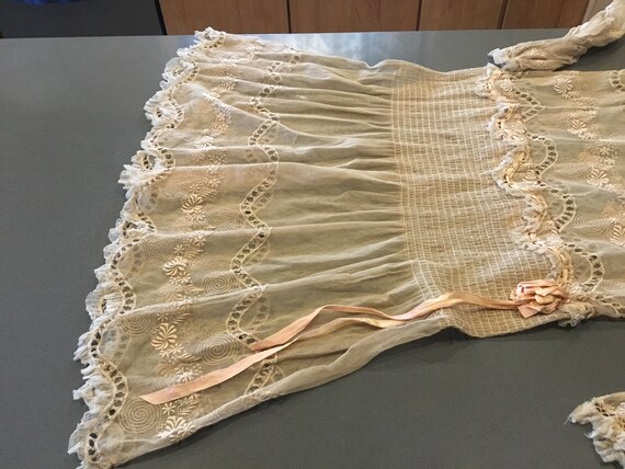 Antique lace dress 1910 1920 flapper style drop w… - image 8