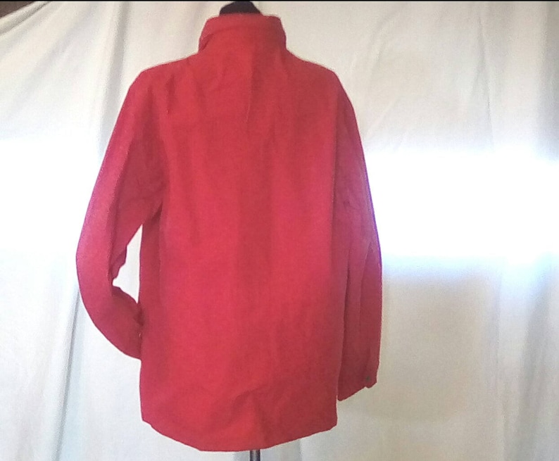 light weight vintage unisex with zipper and metal togle NOS NEW 1980s XL jacket-red