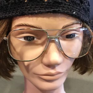 2 pairs vintage aviator glasses-gold & tortoise shell frames w double nose bridge and hinged sides, matching eye wear-1 fine-1 damaged