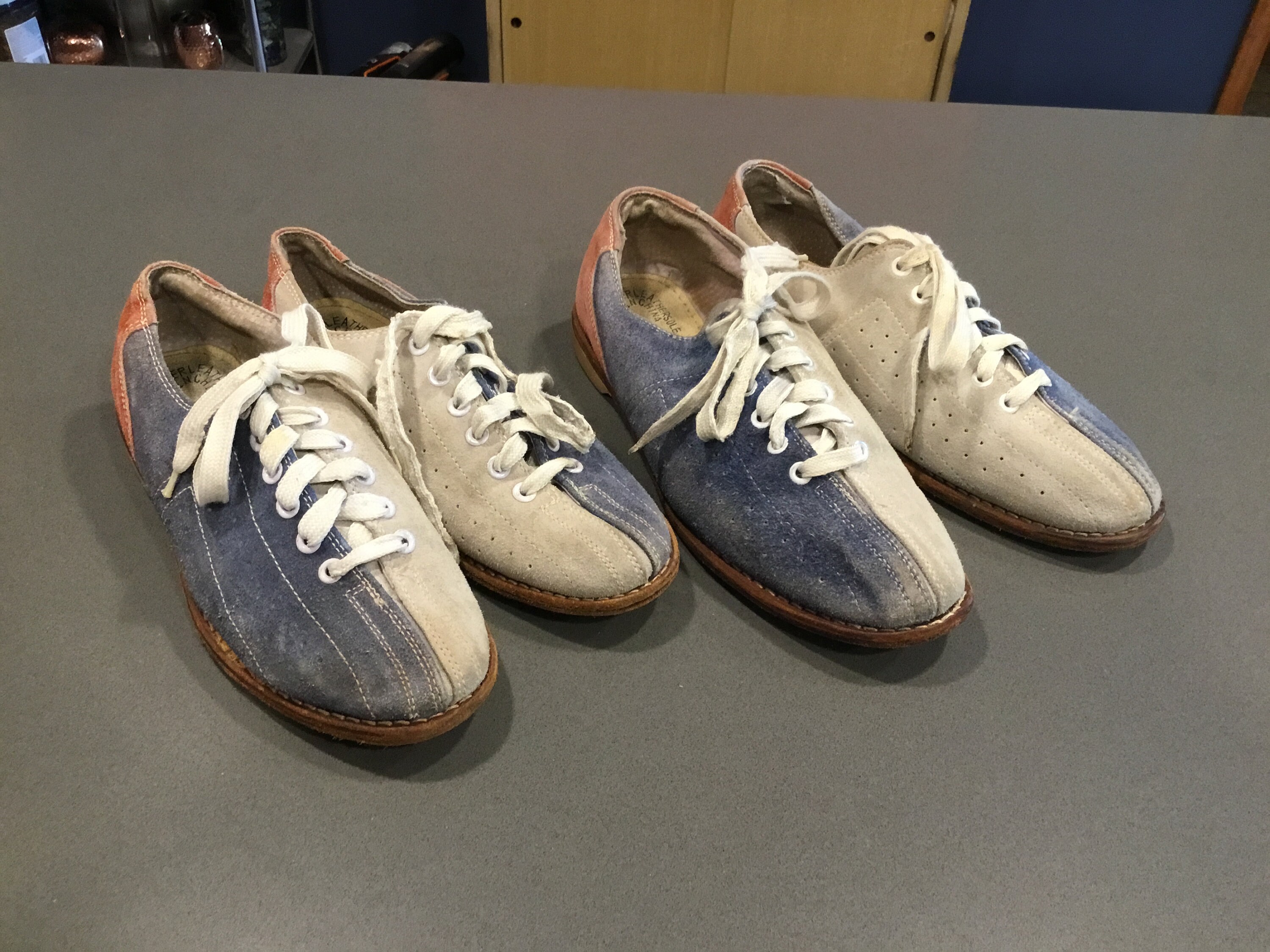 Vintage suede bowling shoes red white and blue size 5.5 and Etsy
