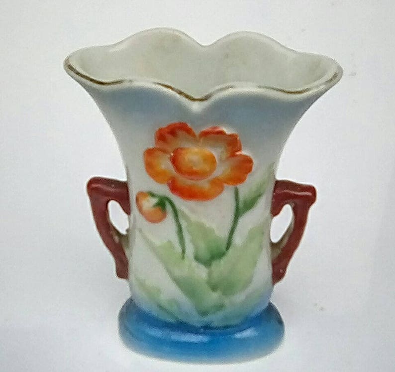 Small Vase Occupied Japan In Whiteblueorangegreen And Etsy