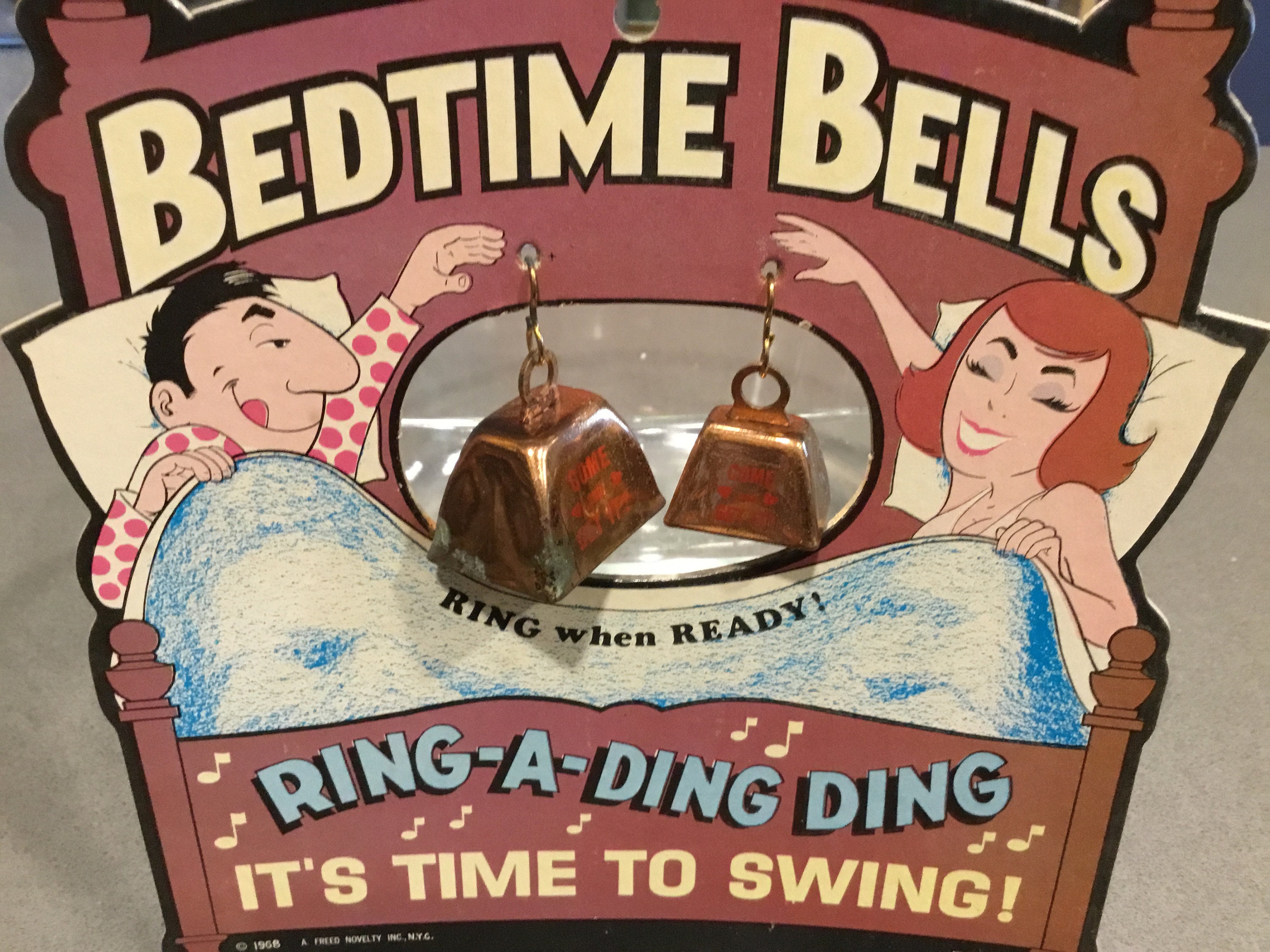 1968 Swingers Bed Time Bells by Freed Novelty Inc NYC ring a pic picture