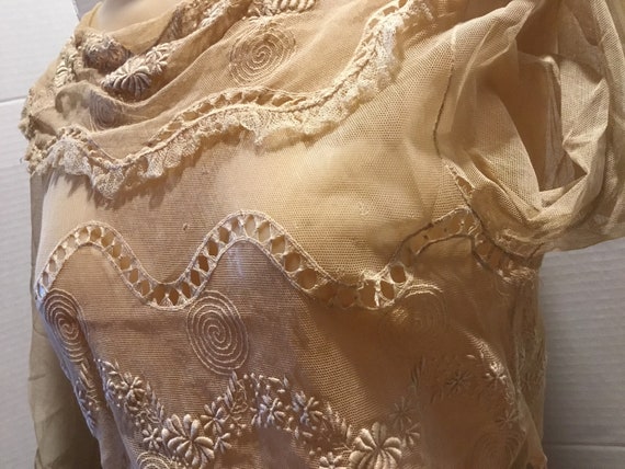 Antique lace dress 1910 1920 flapper style drop w… - image 6
