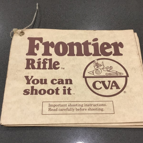 Vintage black powder muzzleloader firearm Frontier Rifle CVA pamphlet/ book - information parts list, cannons too, hard to find rare paper