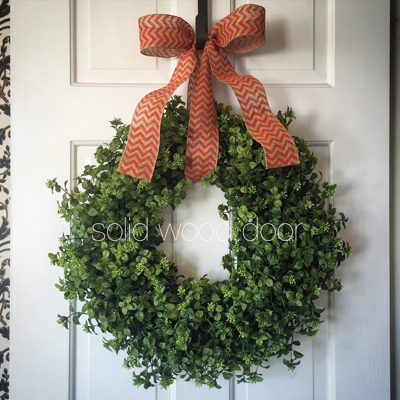 Fall Boxwood Wreath Pumpkin Wreath 22 inches Green Fall | Etsy