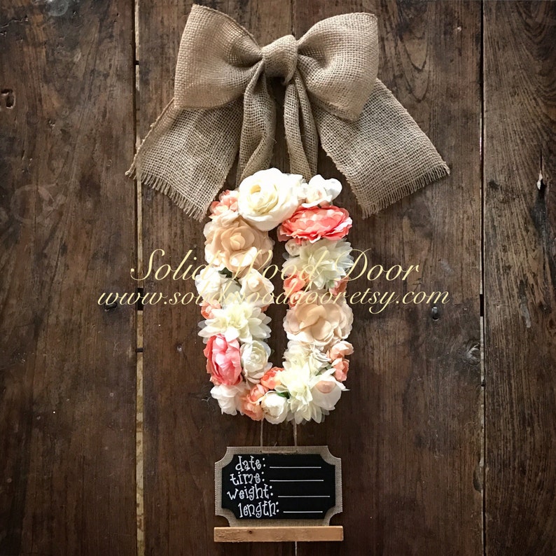 Custom Floral Letter Hospital Door Hanger Flower Initial door Etsy