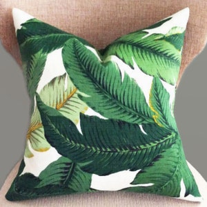 Palm leaf pillow, Decorative pillow cover, Throw pillow cover, Green pillow cover, Indoor or Outdoor pillow cover, accent pillow