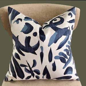 Blue Pillow Cover, Blue White Throw pillows, 18x18, 20x20, 22x22 pillow covers