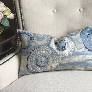 Lumbar Indigo Blue Throw pillow cover, Pillow with textured fabric, 12x18, 12x20, 14x20, 14x22