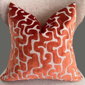 Maze Cut Velvet pillow, LuxiriousThrow pillow cover, 18x18, 20x20, 22x22 accent pillows