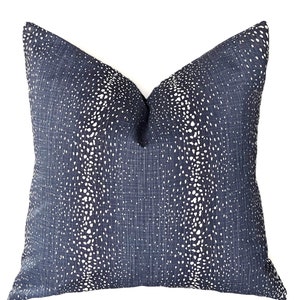 Blue Antelope Print Pillow Cover: Double Sided Throw Pillow