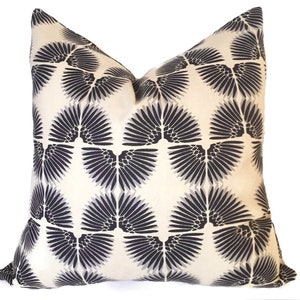 22 inch Throw Pillow Cover Black Tan Throw Pillow Cover Repeated Black