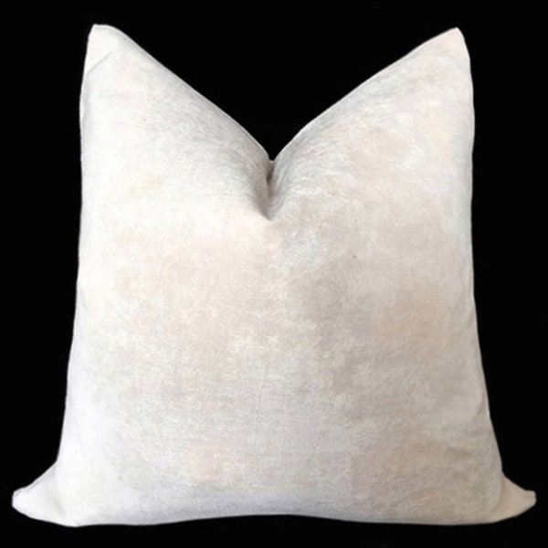Cream Velvet Pillow cover, Light beige throw pillow cover, Many Sizes, Solid velvet pillow, throw pillow, accent pillow