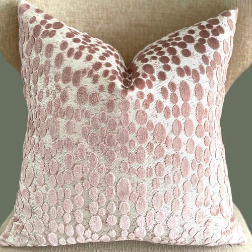 Blush Pink & Ivory Cut Velvet Pillow Cover Etsy