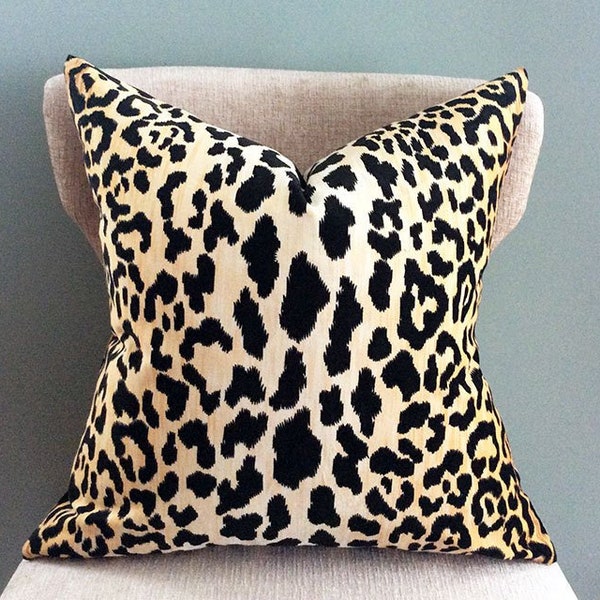 Velvet Pillow Cover, Animal Print Pillow, throw pillow cover, cheetah pillow, Gold Black Pillow Case, Home decor, COVER ONLY