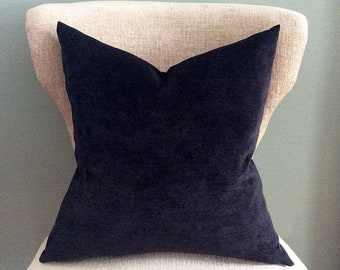 Solid Black Velvet Pillow cover, Black throw pillows, accent pillow, 18x18, 20x20, 22x22