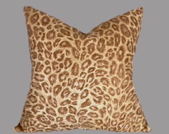 Animal Print Pillow Cover, throw pillow, cheetah pillow, Beige Pillow Case, Wild Cat toss pillow