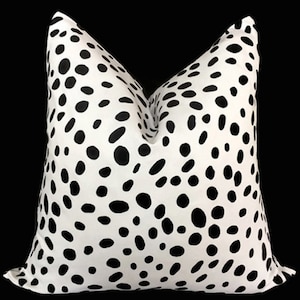 Dalmatian Spotted Pillow Cover - Black and White - Spotted Pillow - Animal print Pillow - Decorative Pillow - Designer Pillow