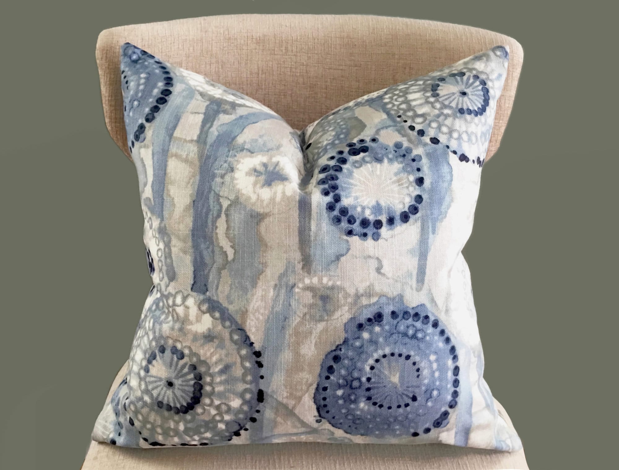 Lumbar Indigo Blue Throw Pillow Cover Pillow With Textured Etsy