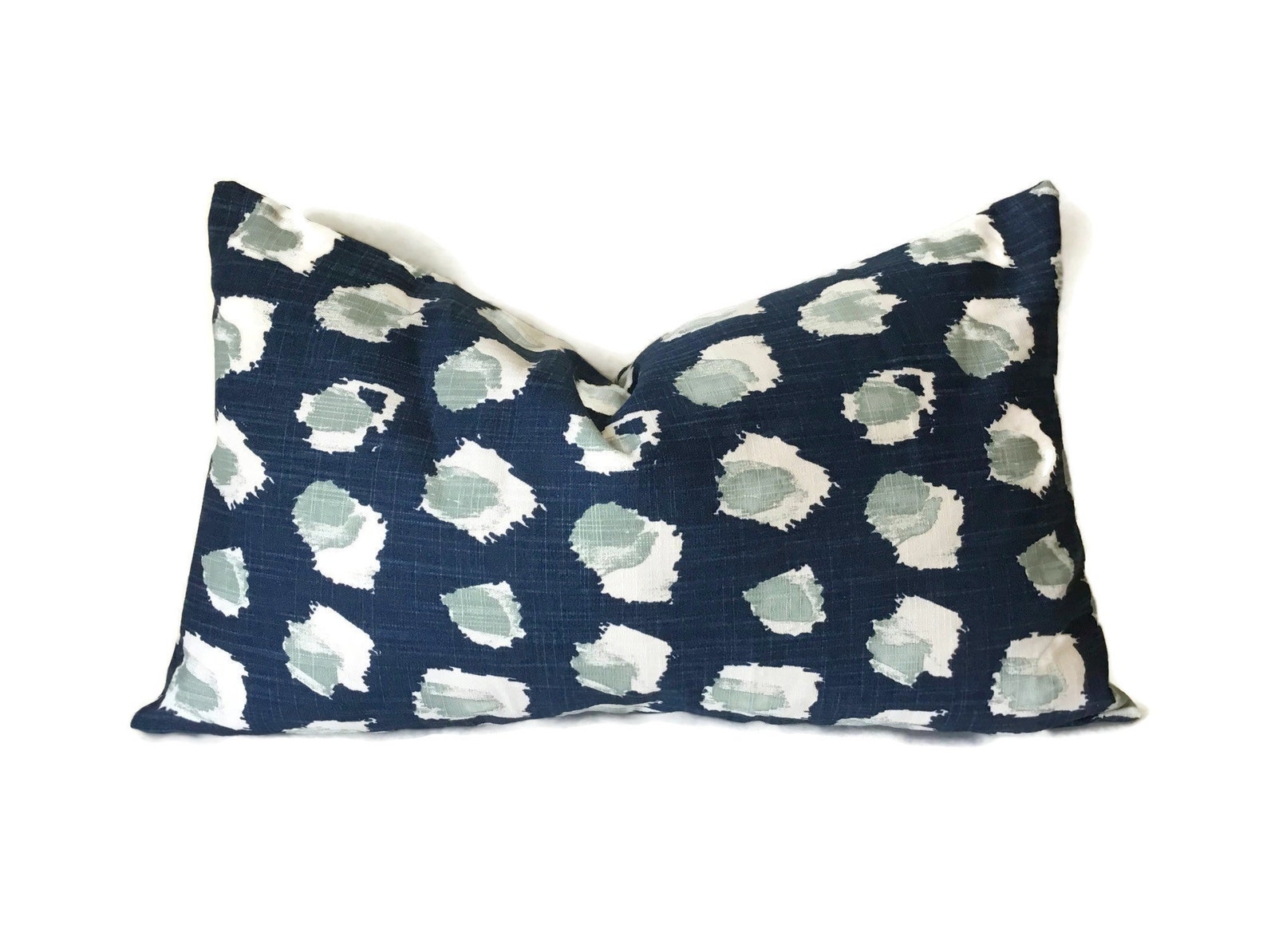 Blue Pillow Cover With Aqua White Accent, Throw Pillow Cover for Home Decor, Blue Pillow Case