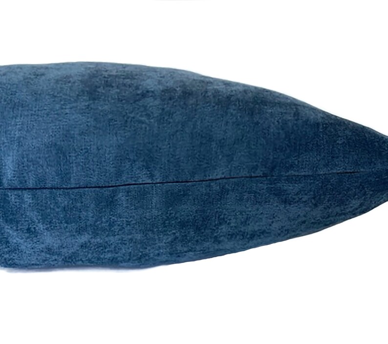 Smal Lumbar Velvet Pillow Cover in Blue Slate. Throw Pillows Etsy