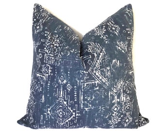 Indigo Blue Throw pillow Cover, Tribal Pillow, Many Sizes, Euro Sham, Lumbar