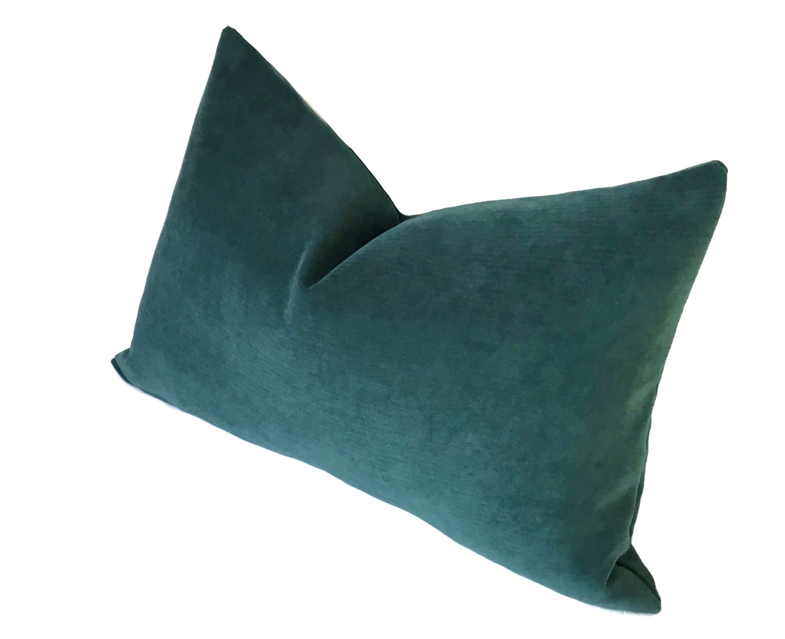 Teal Blue Velvet Lumbar Pillow Cover // Small Throw Pillows// Etsy