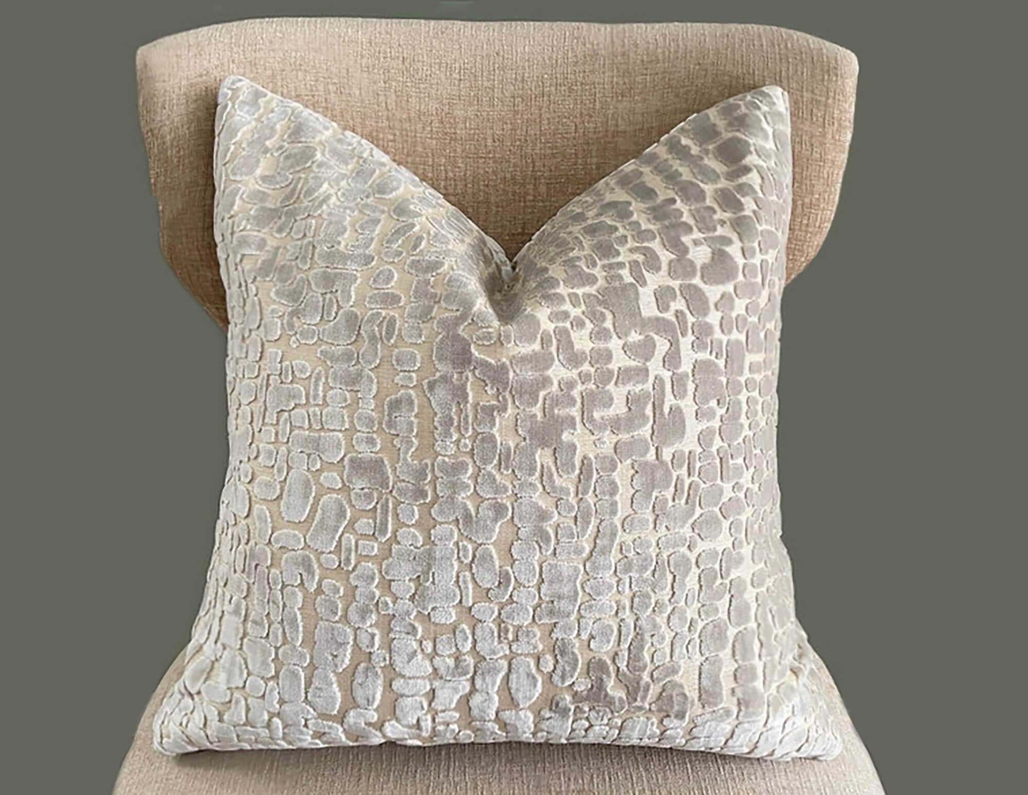 Velvet Throw Pillow Cover, Light Gray Velvet Decorative Pillow Cover, 20x20, 22x22, square or lumbar pillow cases