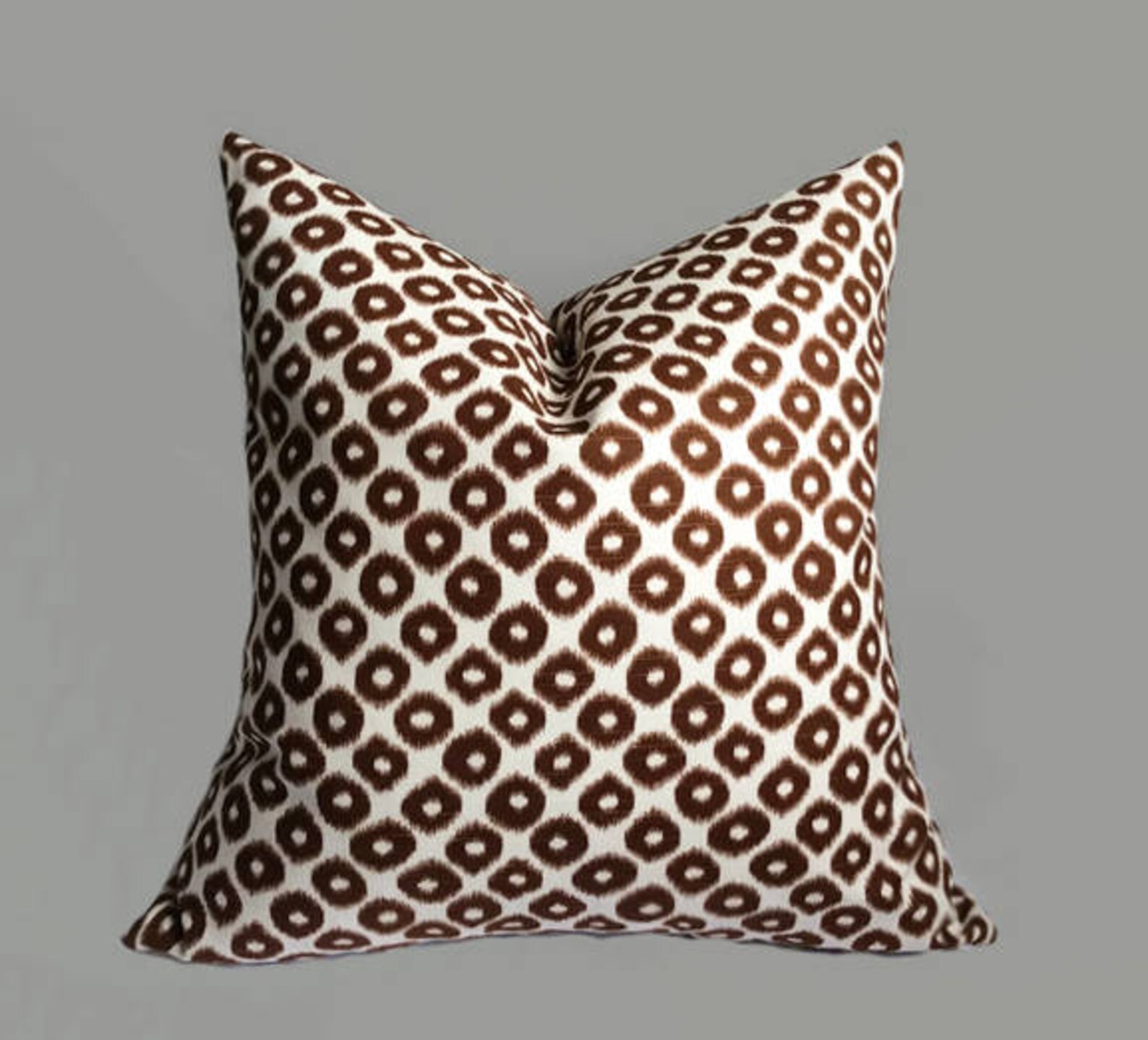 Brown Pillow Cover Brown White Throw Pillow Decorative Etsy