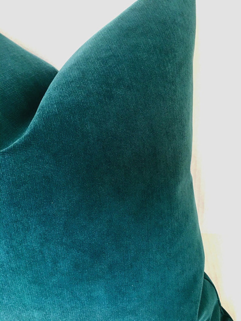 Ocean Blue Teal Velvet Pillow COVER ONLY Blue Throw Pillow Etsy