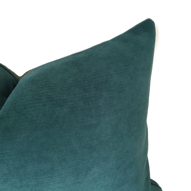Teal Blue Velvet Lumbar Pillow Cover // Small Throw Pillows// Etsy