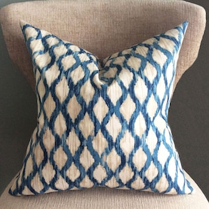 Blue Pillow Cover, cushion covers, Ikat pillow, throw pillow,  Throw pillow covers.