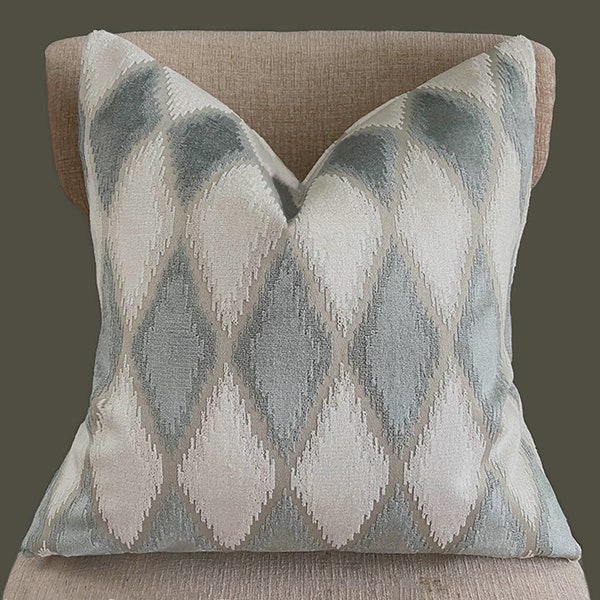 Velvet Throw Pillow Cover, Cream Sage decorative pillow, 18x18, 20x20, 22x22, 24x24 square or lumbar pillow cases