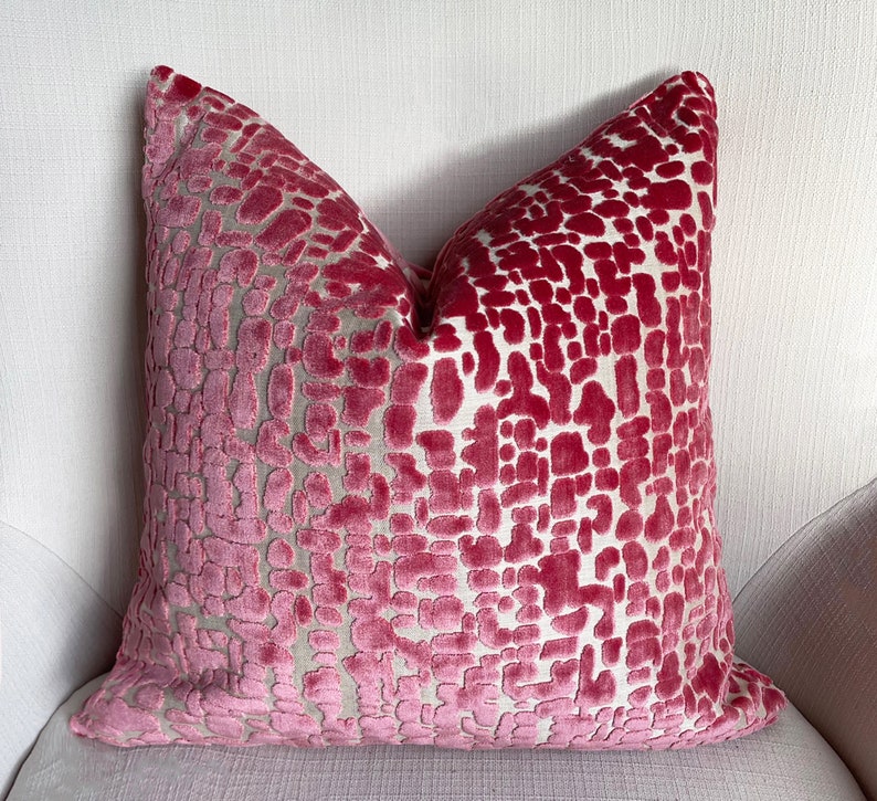 Pink Velvet Throw Pillow Cover Luxurious Throw Pillows Cut Etsy