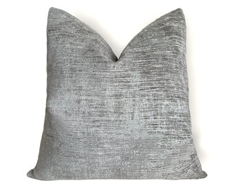 Gray Textured Pillow Cover, Soft decorative case, Modern Boho living room Decor, Zipper closure