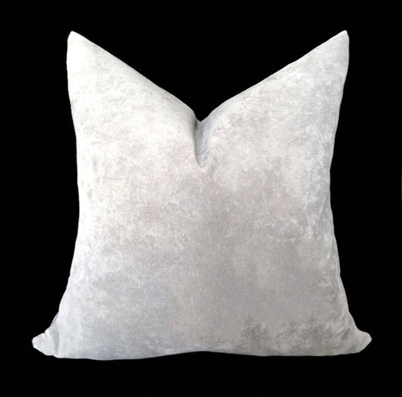 Silver Velvet Pillow Cover Grey Short Pile Velvet Etsy