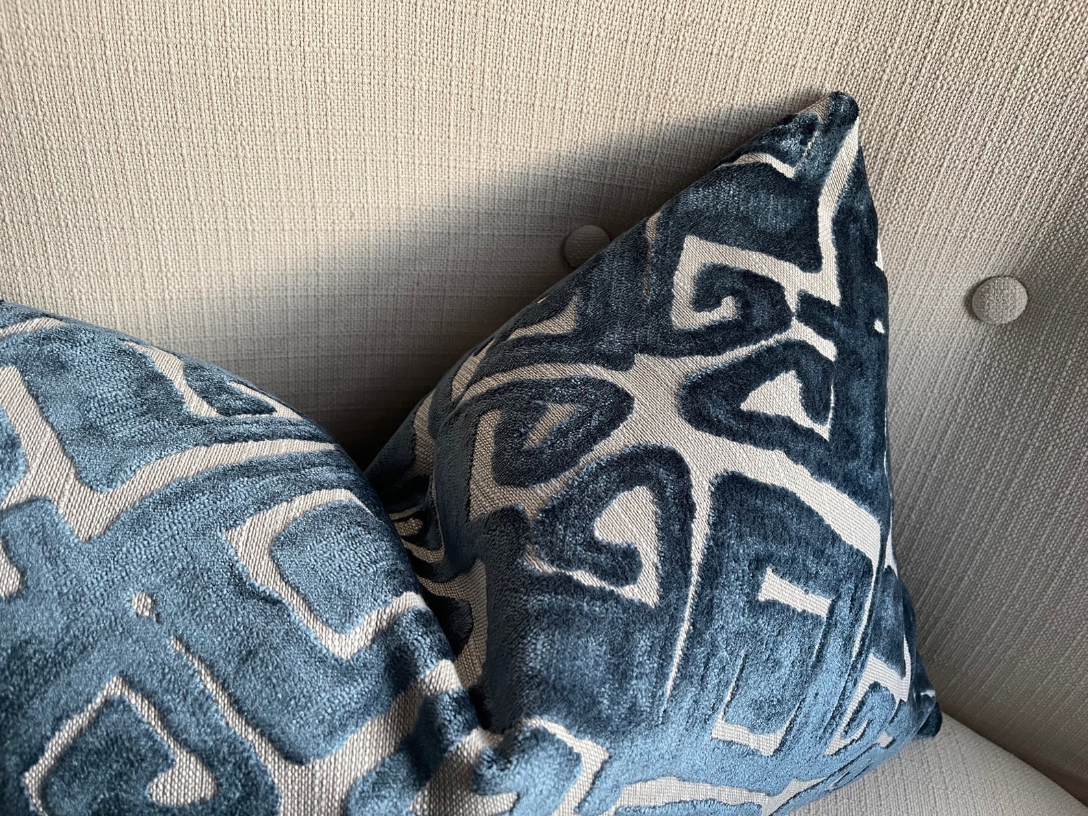 Blue Velvet Toss Pillow Pillow Cover With Invisible Zipper Etsy