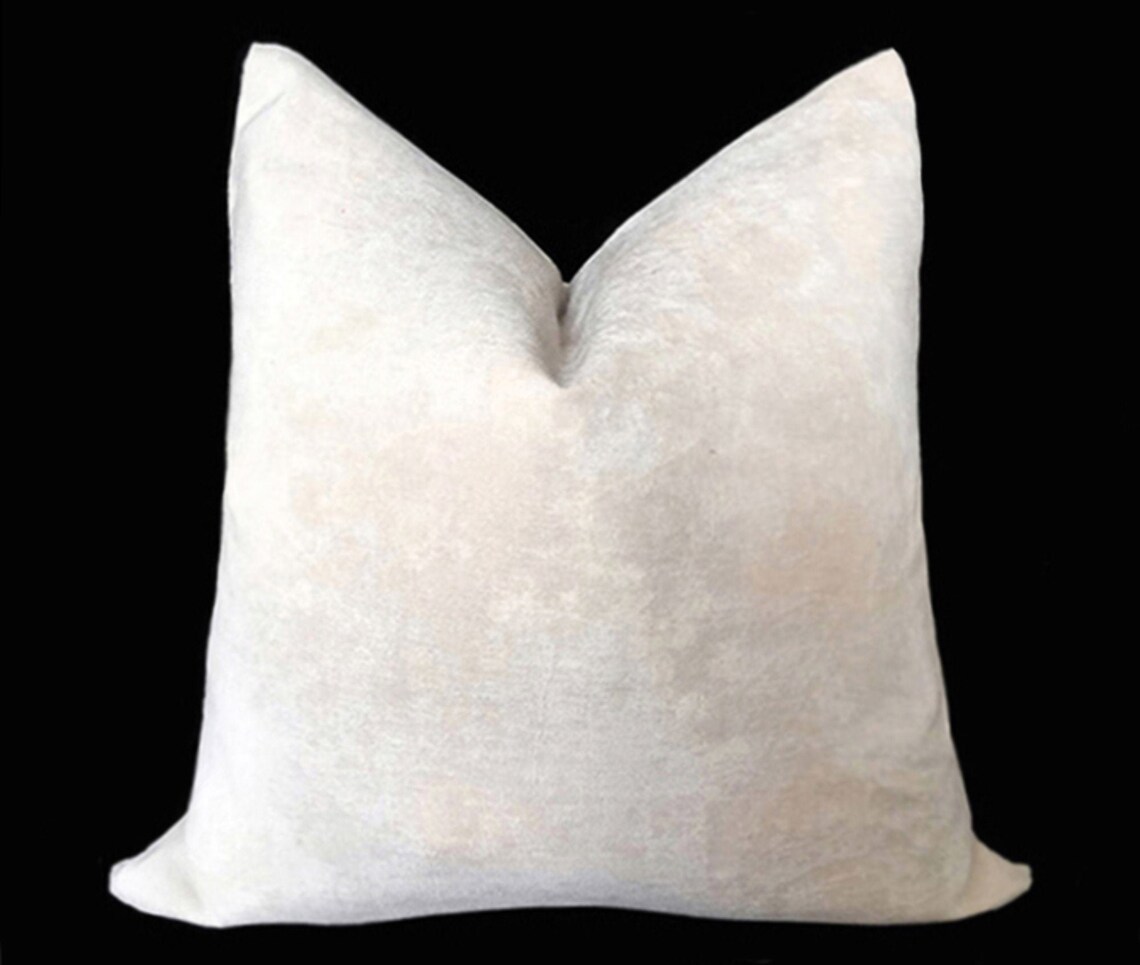 Cream Velvet Pillow Cover Light Beige Throw Pillow Cover Etsy