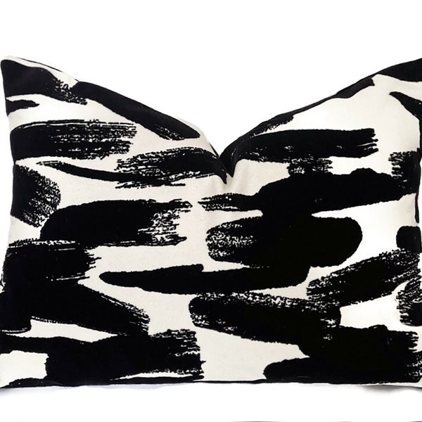 Ivory and Black Lumbar Pillows Etsy