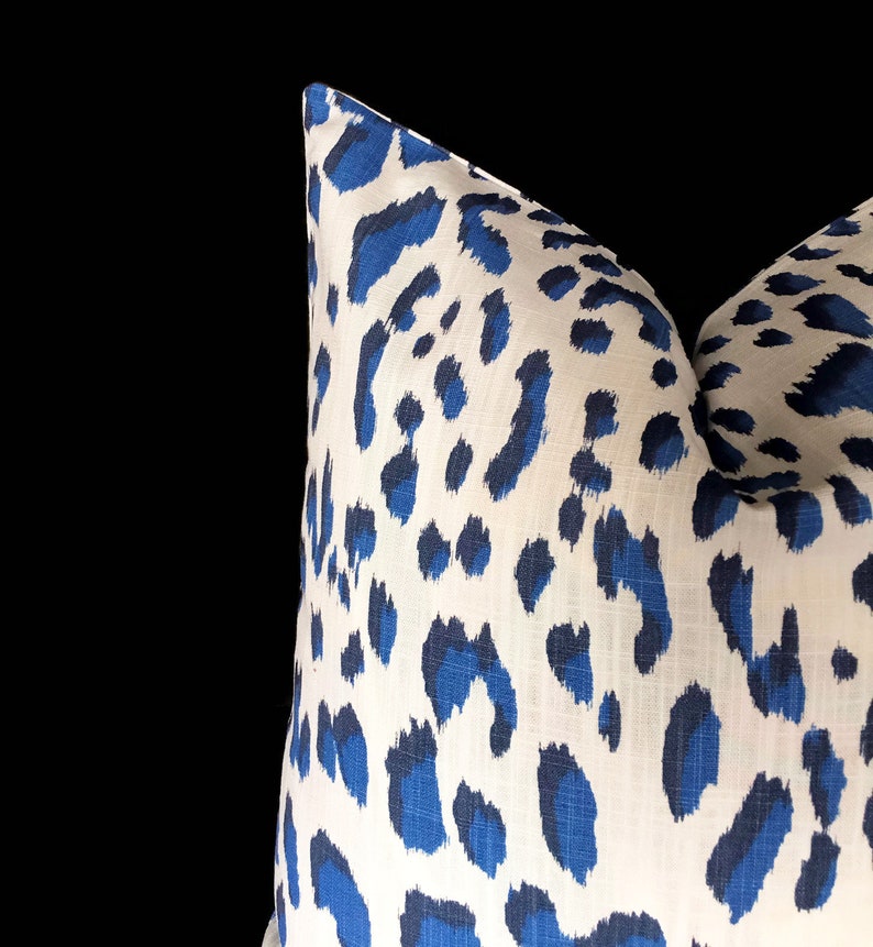 Blue White Pillow Cover Animal Print Throw Pillow Etsy