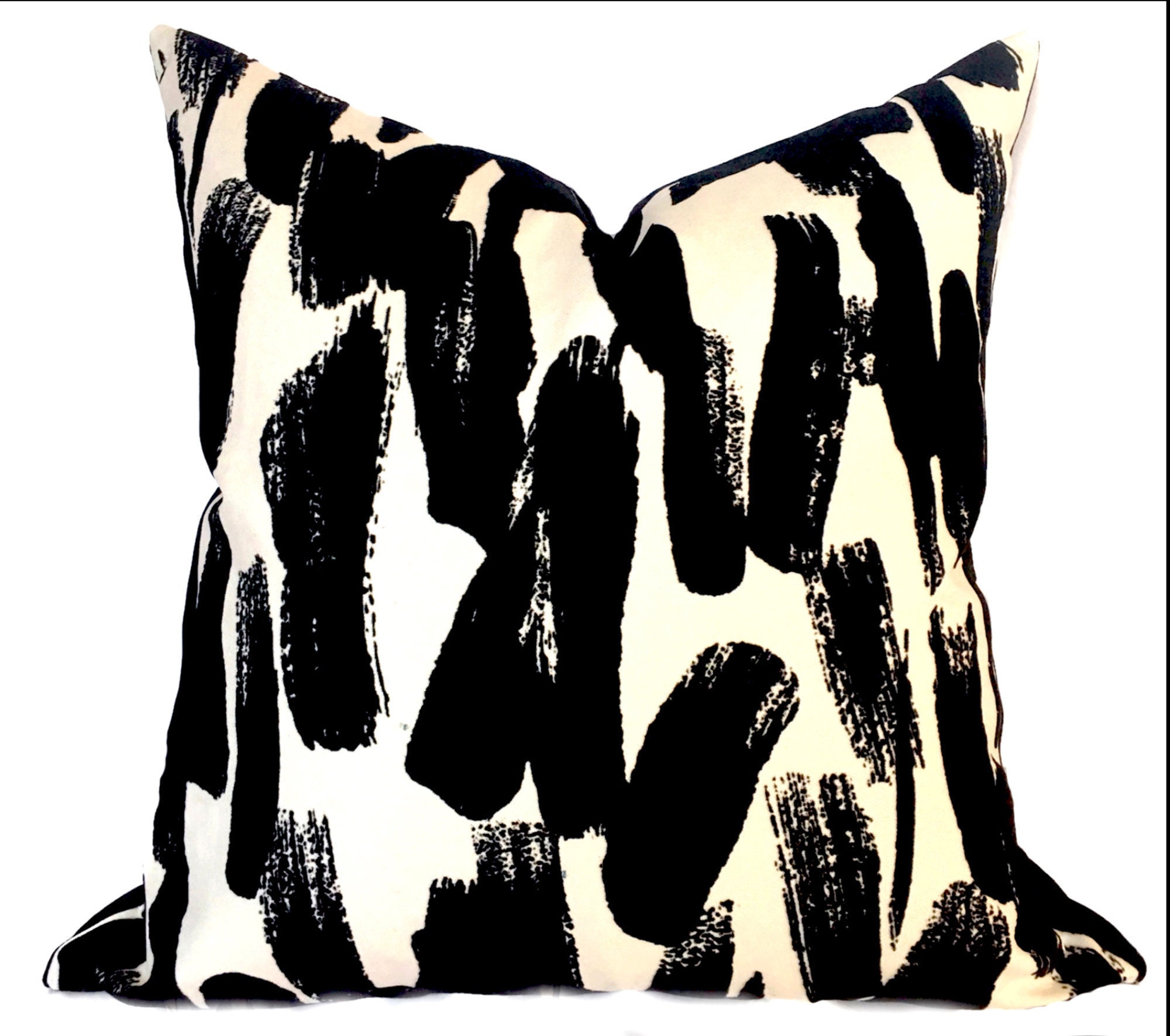 Black Velvet Pillow Cover Black Ivory Throw Pillows Etsy