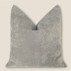 Silver Velvet Pillow Cover, Grey, Short pile velvet, Decorative velvet Pillow Case, many sizes