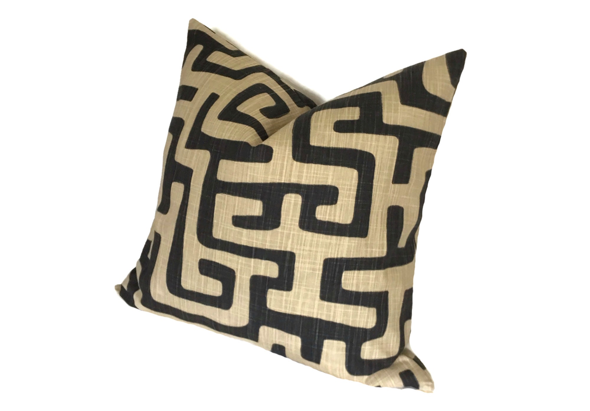 Black Tan Pillow Cover Geometric throw pillow Home Living Etsy