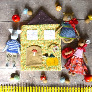 Textile Quiet Book: Quilted Country Dollhouse, Linen Fabric