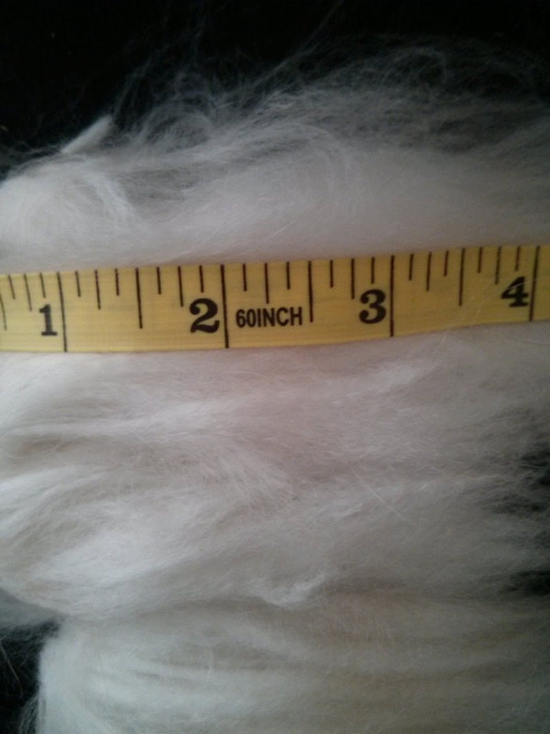 White Angora Fiber English Angora Wool Rabbit Fur Fibers Raw Fiber Natural Hair Cruelty Free Spinning Fiber 1 Ounce