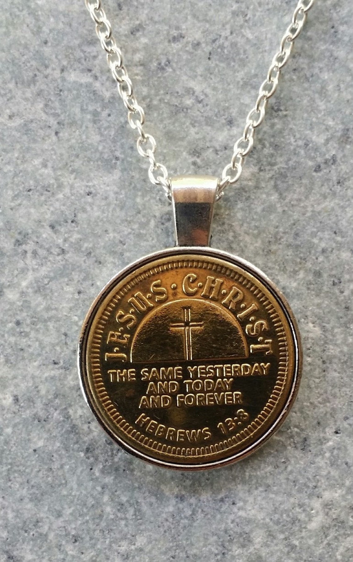 Vintage Jesus Christ Trade Token With Bezel Pendant. - Etsy